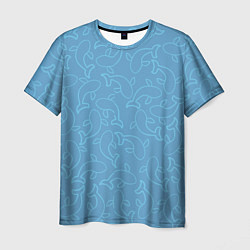 Мужская футболка Рыбки на голубом