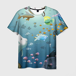 Мужская футболка Мультяшные рыбки Пляжная