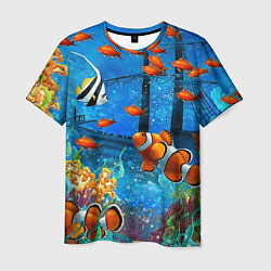 Мужская футболка На глубине Рыбки Пляжная