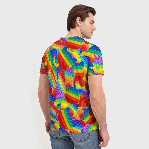 Мужская футболка Разные Pop It масляная краска / 3D-принт – фото 4