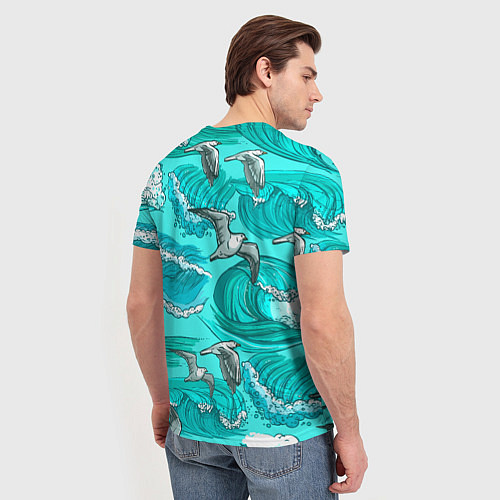 Мужская футболка Чайки в море / 3D-принт – фото 4