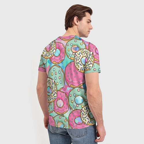 Мужская футболка РазНоцветные Пончики / 3D-принт – фото 4