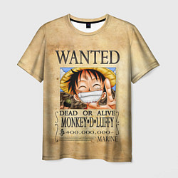 Мужская футболка Манки Д Луффи в розыске One Piece