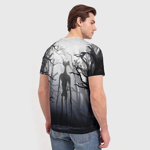 Мужская футболка СИРЕНОГОЛОВЫЙ В ЛЕСУ / 3D-принт – фото 4