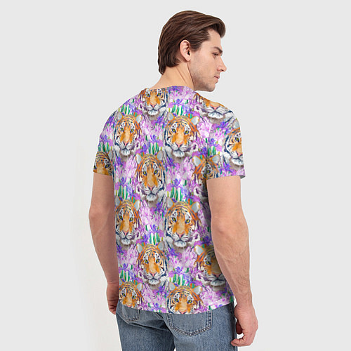 Мужская футболка Тигр в цветах / 3D-принт – фото 4