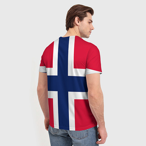 Мужская футболка Норвегия Флаг и герб Норвегии / 3D-принт – фото 4