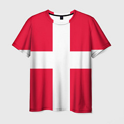 Футболка мужская Дания Флаг Дании, цвет: 3D-принт