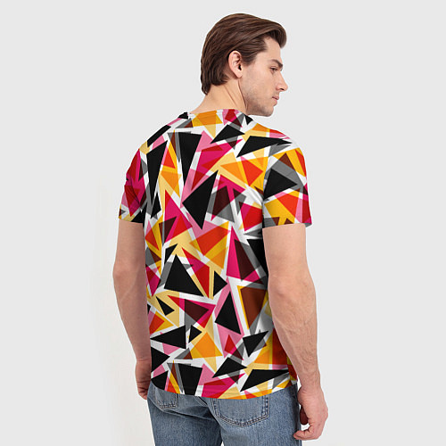 Мужская футболка Разноцветные треугольники / 3D-принт – фото 4