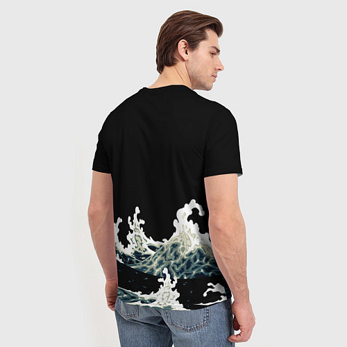 Мужская футболка Карп Кои Волна Япония Рыба / 3D-принт – фото 4