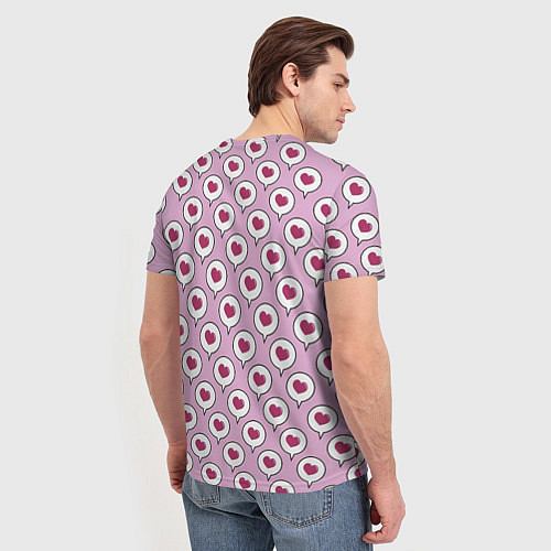 Мужская футболка Сердечки в облачках / 3D-принт – фото 4