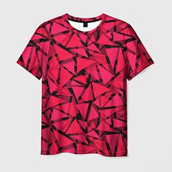Мужская футболка Красно-черный полигональный