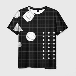 Мужская футболка Черно-белые фигуры 3D