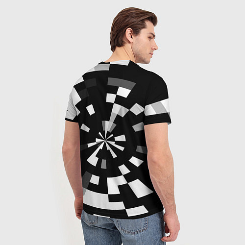 Мужская футболка Черно-белый фон иллюзии / 3D-принт – фото 4