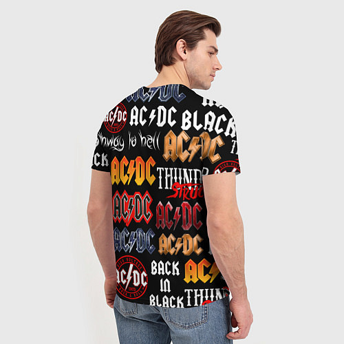 Мужская футболка AC DC LOGOBOMBING / 3D-принт – фото 4