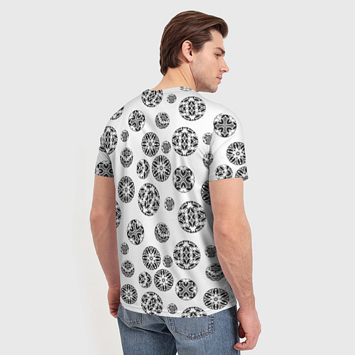 Мужская футболка Черно-белый геометрический узор / 3D-принт – фото 4