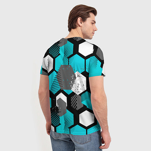 Мужская футболка Геометрия плиты / 3D-принт – фото 4