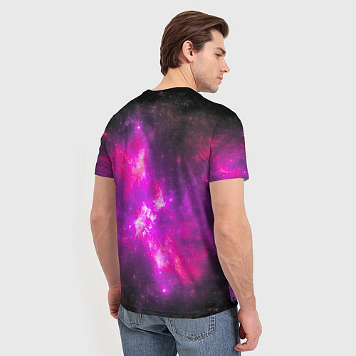 Мужская футболка Аниме Девушка Розовый Космос / 3D-принт – фото 4