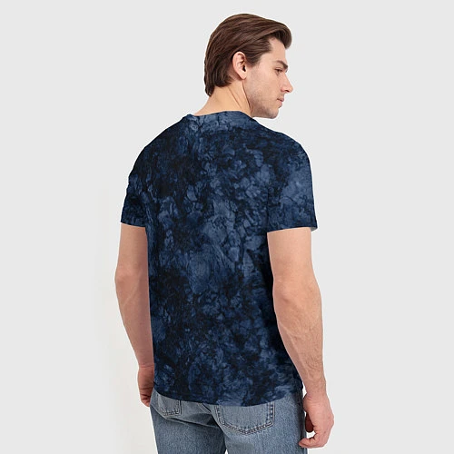 Мужская футболка Темно-синяя текстура камня / 3D-принт – фото 4