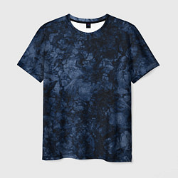 Мужская футболка Темно-синяя текстура камня
