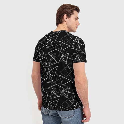 Мужская футболка Черно-белый геометрический / 3D-принт – фото 4
