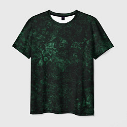 Мужская футболка Темно-зеленый мраморный узор