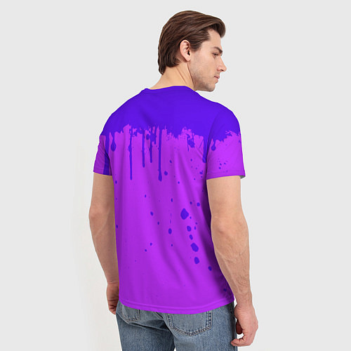 Мужская футболка ROBLOX ФИОЛЕТОВЫЕ ПОДТЕКИ / 3D-принт – фото 4