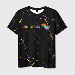 Мужская футболка Pop It Anti Stress - Dinosaur - Grunge