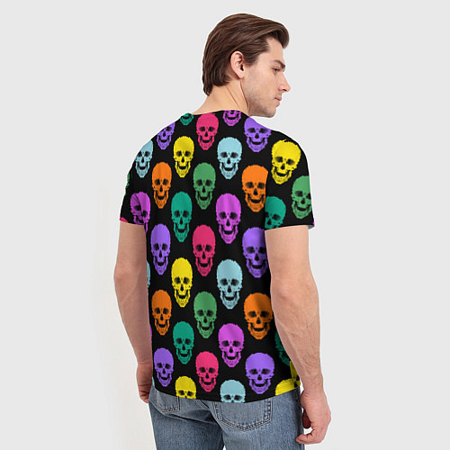 Мужская футболка Разноцветные черепа Готика / 3D-принт – фото 4