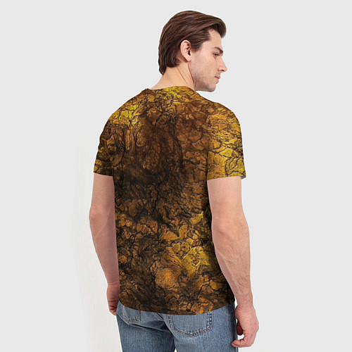 Мужская футболка Желто-черная текстура камня / 3D-принт – фото 4