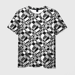 Мужская футболка Черно-белый абстрактный узор
