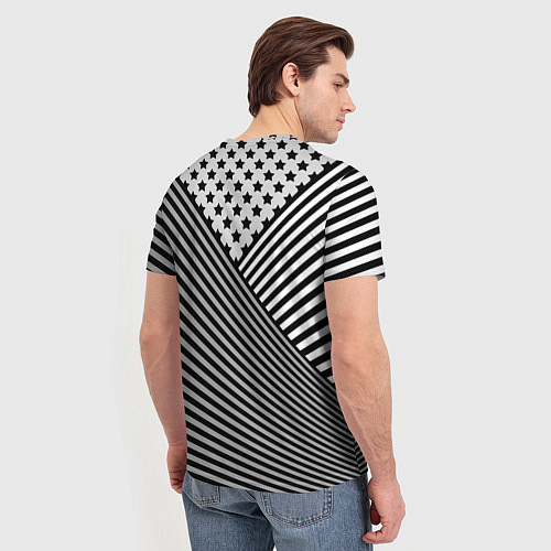 Мужская футболка Полосатый комбинированный узор / 3D-принт – фото 4