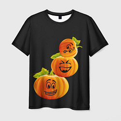 Мужская футболка Хэллоуин смешные тыквы