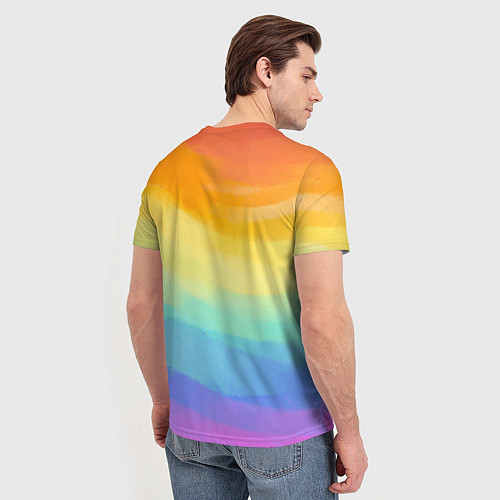 Мужская футболка РАДУЖНЫЕ ВОЛНЫ RAINBOW WAVES Z / 3D-принт – фото 4