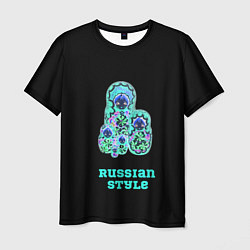 Мужская футболка Русский стиль матрешка