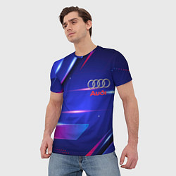 Футболка мужская Ауди Audi синива, цвет: 3D-принт — фото 2