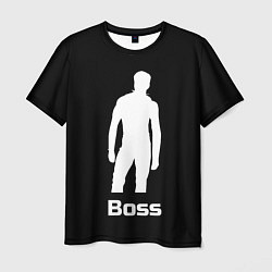 Мужская футболка Boss of the gym on black
