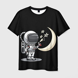 Мужская футболка Космонавт рисует звезды