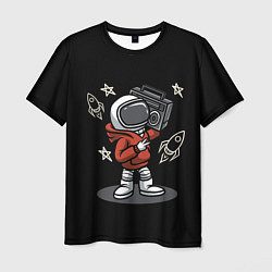 Мужская футболка Астронавт с магнитофоном