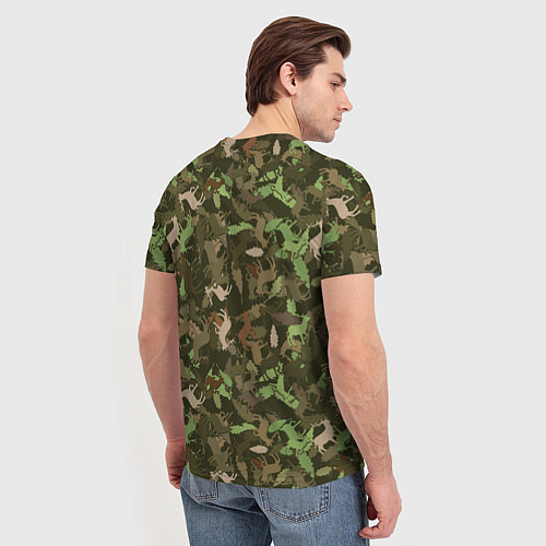 Мужская футболка Лоси в дубовом лесу / 3D-принт – фото 4