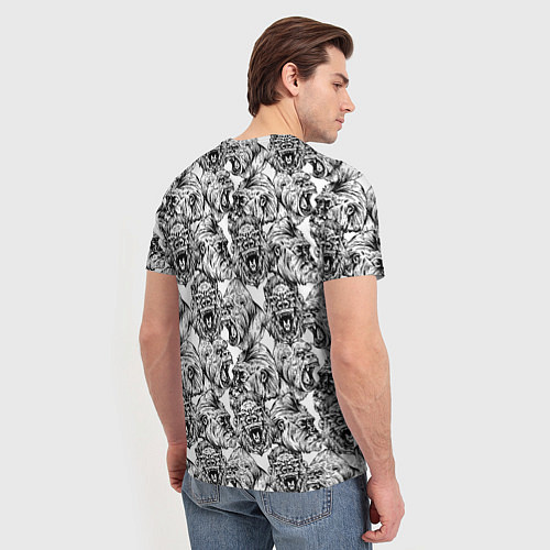 Мужская футболка Злые Гориллы - Паттерн / 3D-принт – фото 4