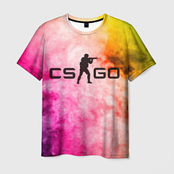 Мужская футболка Cs Go в разноцветном дыму