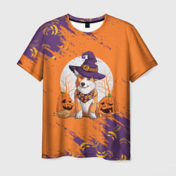 Мужская футболка Корги на хэллоуине