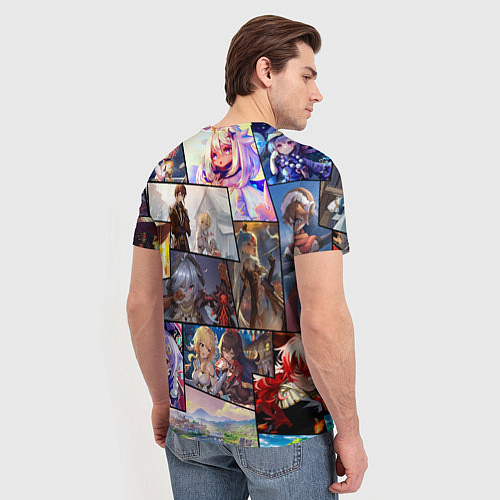 Мужская футболка Геншин импакт, персонажи / 3D-принт – фото 4