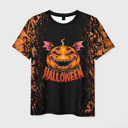 Мужская футболка Веселая тыква на хеллоуин