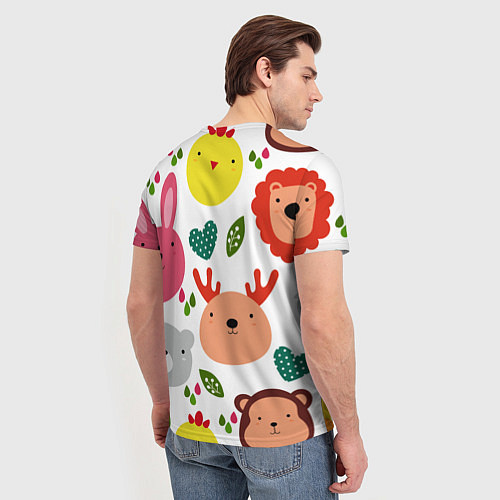 Мужская футболка Головы милых животных / 3D-принт – фото 4