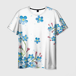 Мужская футболка Букет голубых цветов