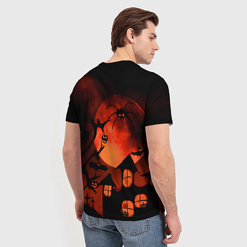 Мужская футболка Красная луна на Хэллоуин / 3D-принт – фото 4