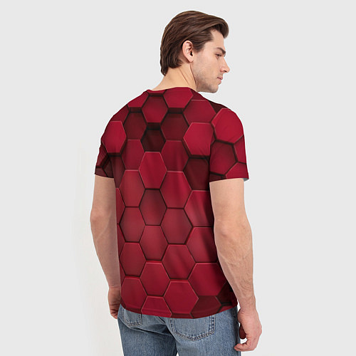 Мужская футболка Игра в кальмара - красные 3D кубы / 3D-принт – фото 4