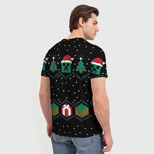 Мужская футболка MINECRAFT CHRISTMAS / 3D-принт – фото 4