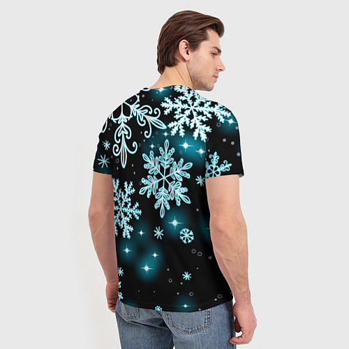 Мужская футболка Космические снежинки / 3D-принт – фото 4